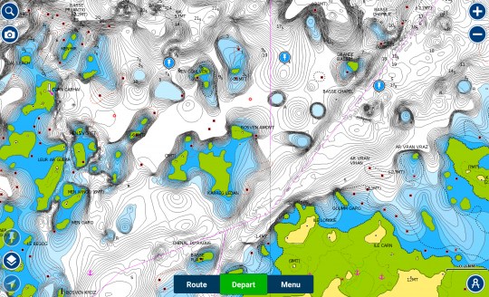 Vue SonarChart d'une carte Navionics.