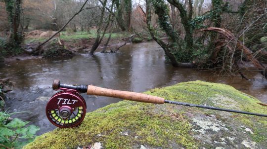 Early-season river fly fishing with streamers