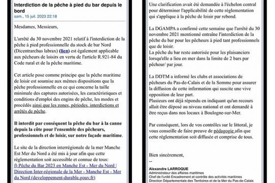 Courrier interne des Affaires Maritimes appelant à la pédagogie lors des contrôles