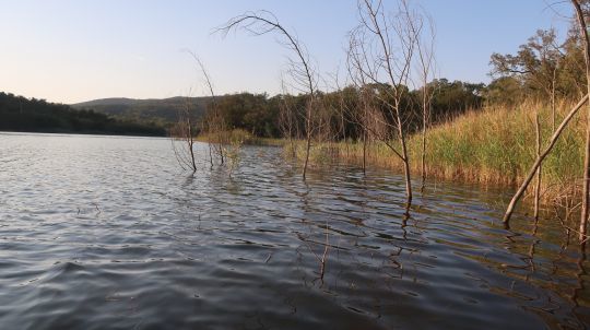 Un lac parfait pour le black bass avec de multiples postes