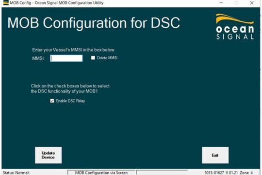 Logiciel de paramétrage, cliquer sur "Update Device"