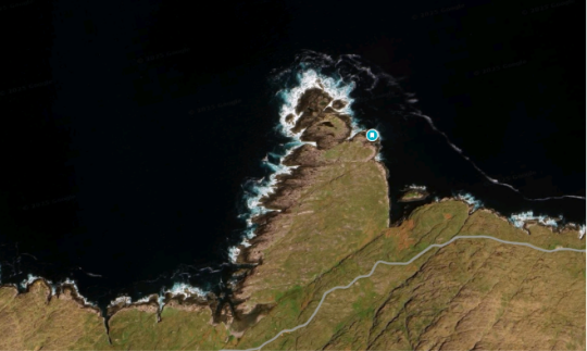 Vue satellite d'une zone de pêche