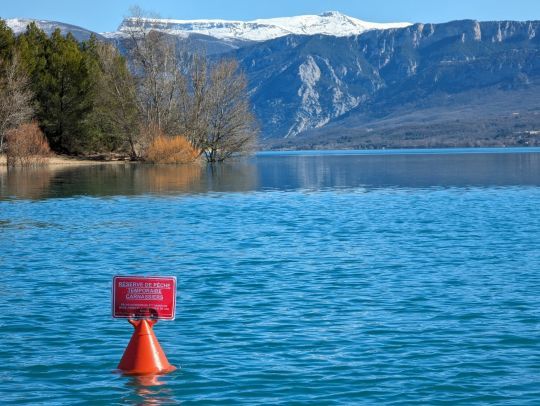 Quand un milieu est ouvert à la pêche aux leurres pendant la fermeture brochet, des zones de réserve sont souvent mises en place comme ici sur le lac de Sainte-Croix.