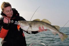 Cod is fished with soft lures.
