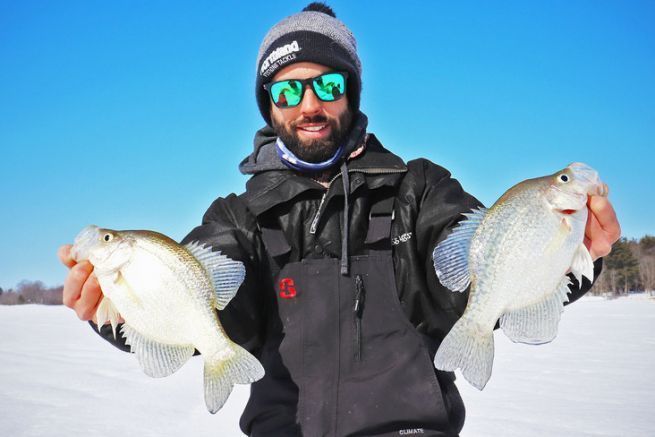 Lightweight ice fishing on Quebec mariganes