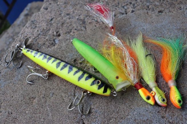 The basic lures for fishing peacock bass.