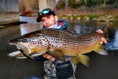 A nice trout with a hard lure