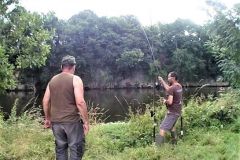 Catfish fishing with a floating line or take-off rig
