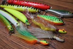 Selection of lures to fish for peacock bass.