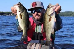 Black bass caught on a windy day.