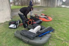 Inflating a float tube is an important step.