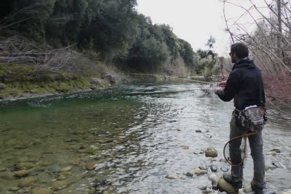 River trout fishing, how to fish downstream?