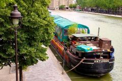 Fishing near barges