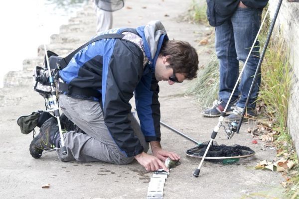 Fishing in Angers on the Maine, a school course for street fishing