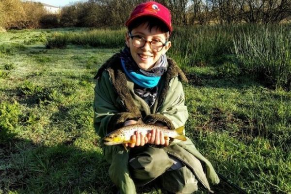 Trout opening and smile