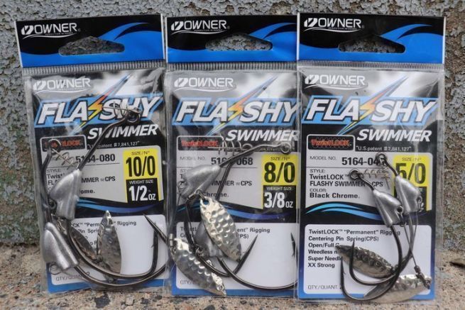 Owner's Flashy Swimmer Texas hooks.