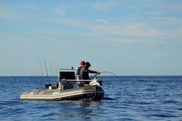 Fighting a bluefin tuna